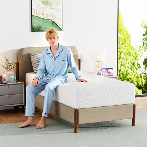 Image of FDW 12 Inch Twin XL Mattress, Medium Firm Base Foam, Breathable & Comfortable with Removable Washable Zipper Cover, Bed in a Box, CertiPUR-US Certified, White