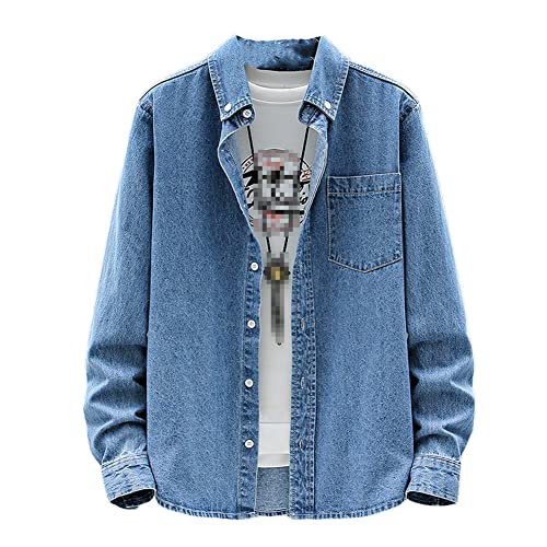 Chemise en jean pour homme finition premium Vsadsau M8002 Bleu élégant