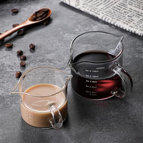 Vaso medidor para espresso 5oz vidrio borosilicato miniatura 7