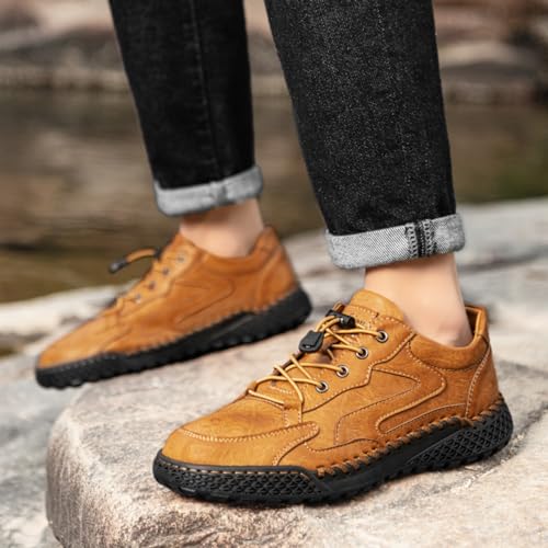 Factory Direct Delivery Directly Shipped from The Factory Mens Casual Shoes, Breathable Leather Sneakers Featuring Handmade Details. These Walking Shoes with Anti - Slip Soles are Suitable.3