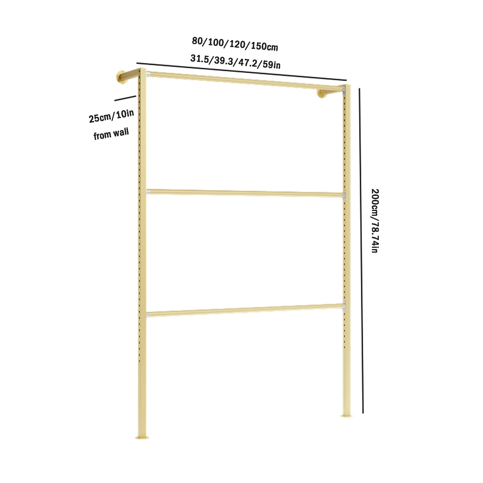 Stoffrollen-Aufbewahrungsregal, Metall-Kleiderbügel, Wandmontage, Präsentationsregal für Einzelhandel, Geschäft, Boutiquen, Einkaufszentrum