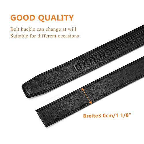 men's belt ratchet belt for men 30mm 1 1/8" wide fit 35mm automatic buckle, replacement belt without buckle4