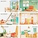 Giant bean Large Wooden Dollhouse with 32 Pcs Furniture Accessories, 3-Story Doll House 5 Rooms Balcony Wooden Stairs, Ideal Dollhouse Toy for Kids Ages 3+, 30