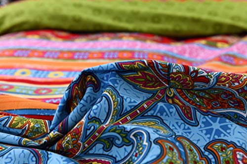 LELVA Boho Style Bedding Set Bohemian Ethnic Style Bedding Set Boho Duvet Cover Set Camel Pattern Bedding Set Queen/King 4pcs (1, Queen)