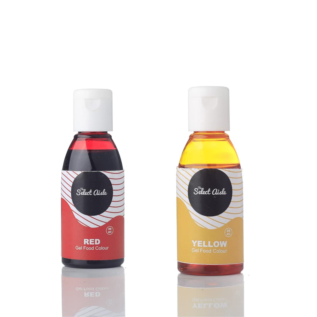 The Select Aisles Concentrated Red and Yellow Food Gel colour Combo - 60ml [Food colour| Gel colour for Cakes, Cookies and other Desserts| Red Velvet Cake| Colouring agent| Baking Gel] (B0BN649T7R) Amazon Price History, Amazon Price Tracker