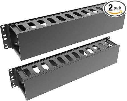 2 Pack of 2U Plastic Cable Management Organizer 12 Slots