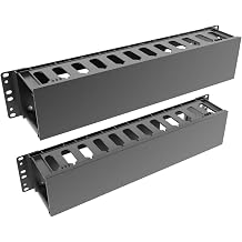 2 Pcs of 2U Plastic Disassembled Horizontal Rack Mount Cable Management Organizer 12 Slots 19" Rack Mount 2U4402Pcs