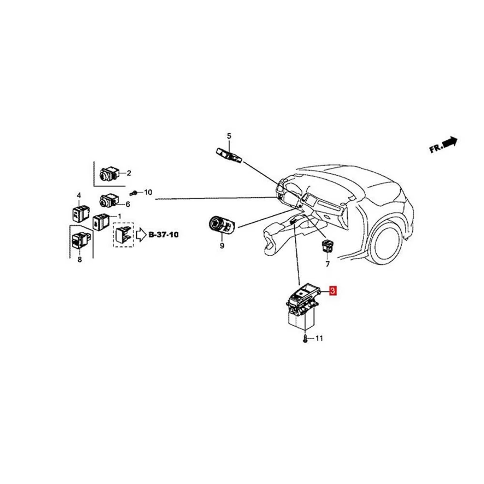 dla HRV 2016-2019 dla XRV 2015-2020 35355-T7A-J01 elektroniczny przycisk hamulca ręcznego Auto części przełącznika hamulca postojowego akcesoria samochodowe elektroniczny przycisk hamulca
