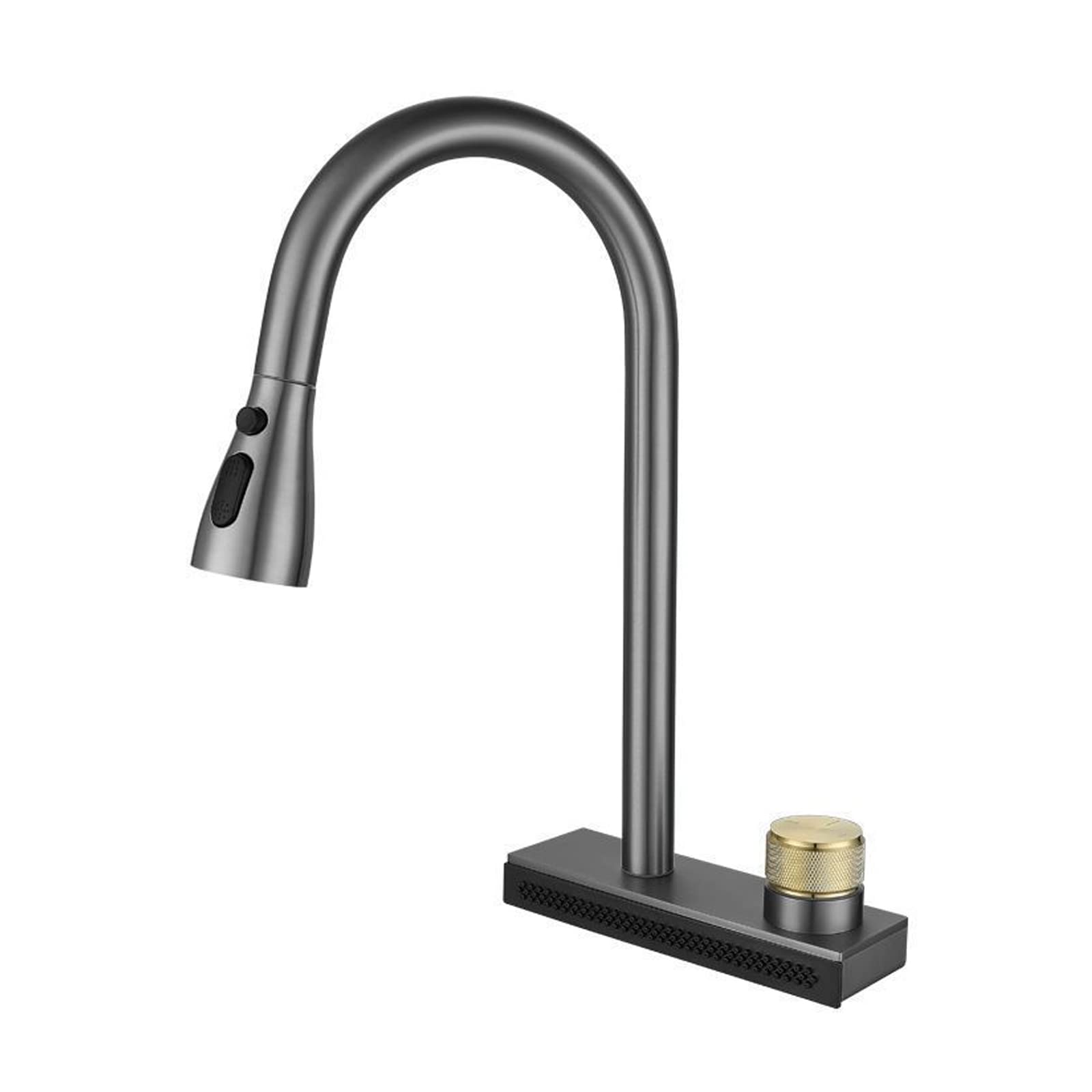 FCXWEVR Stainless Steel Kitchen Faucet with Pull-Down Sprayer, Single Handle Sink Mixer, Modern Cascade Design, Durable and Stylish for Home and Restaurant Use.