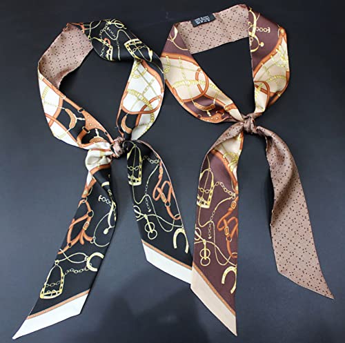 JERLA 100% Mulberry silk Scarf bag scarf Head Hair Ribbon Handbag Handle wrap Tie Bundle Neckerchief Scarf for women4