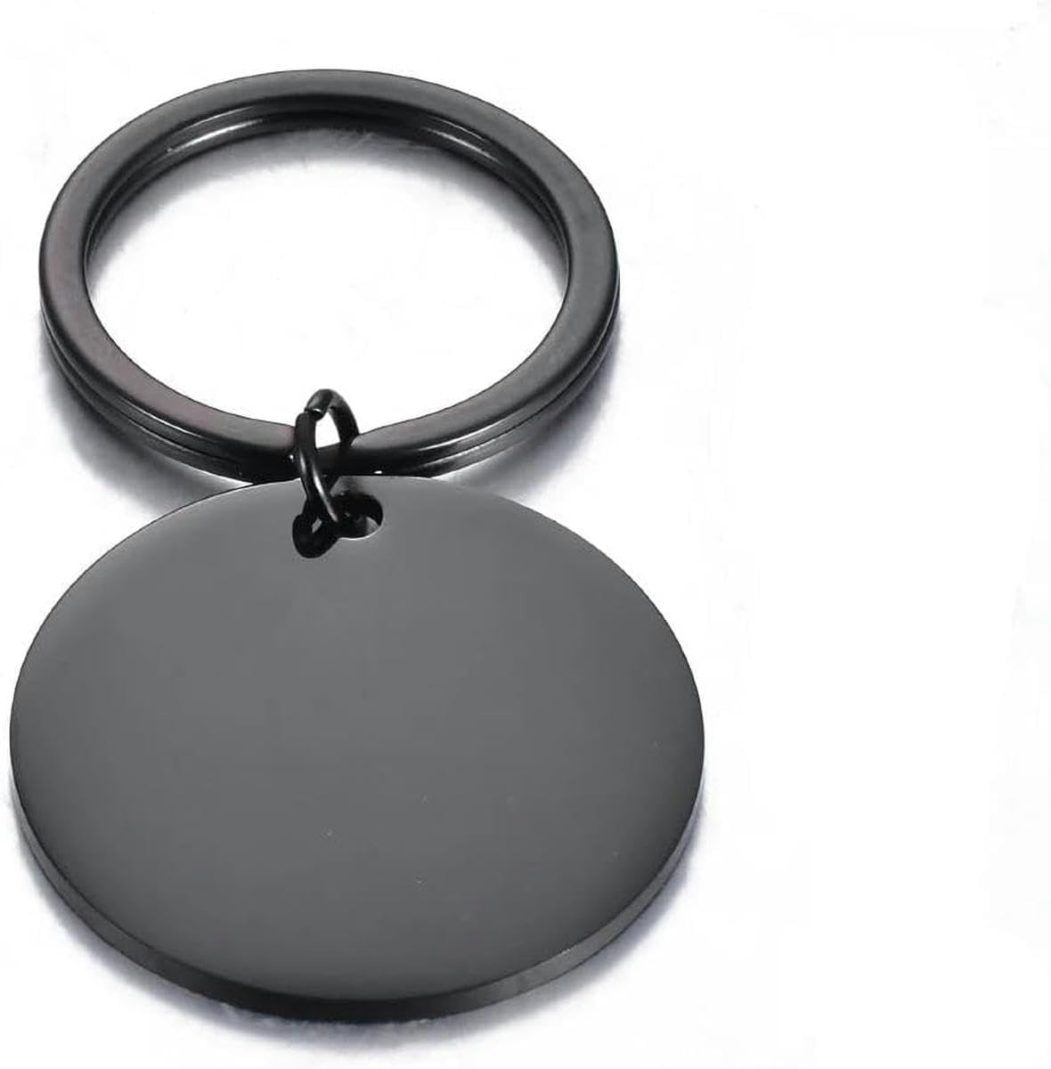 50 piezas de placa de identificación para mascotas de acero inoxidable en albo, redonda, para gatos y perros, con grabado personalizado, color negro, 30 mm
