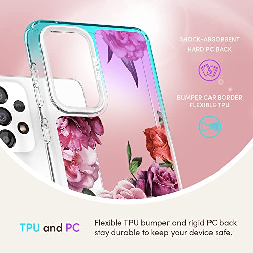Image of Spigen Cyrill Cecile | Samsung Galaxy A33 5G Case | Transparent Flower Pattern Print Design Galaxy A33 5G Back Cover | TPU+Poly Carbonate - Rose Floral