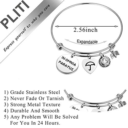 PLITI Bookworm Jewelry Gifts In Omnia Paratus Expandable Wire Bangle Bracelet Strength Jewelry Ready For Anything Motivational Bracelet Gift For Best Friend Sister Bestie2