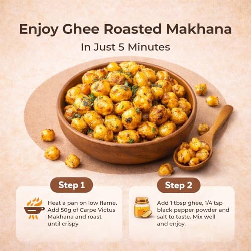 Image of Carpe Victus - Raw Plain Phool Makhana-100 gms, Fresh Fox Nuts, Ready to Cook Foxnuts, Raw Popped Lotus Seeds Makhanas, Healthy Snacks