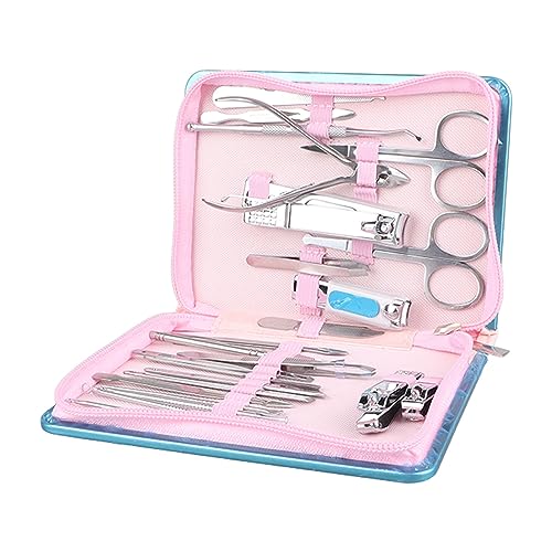 Tgoon Pedicure Nail Clippers Set, 29PCS Curved Blade Manicure Set Portable High Sharpness Stainless Steel with Storage Bag for Home
