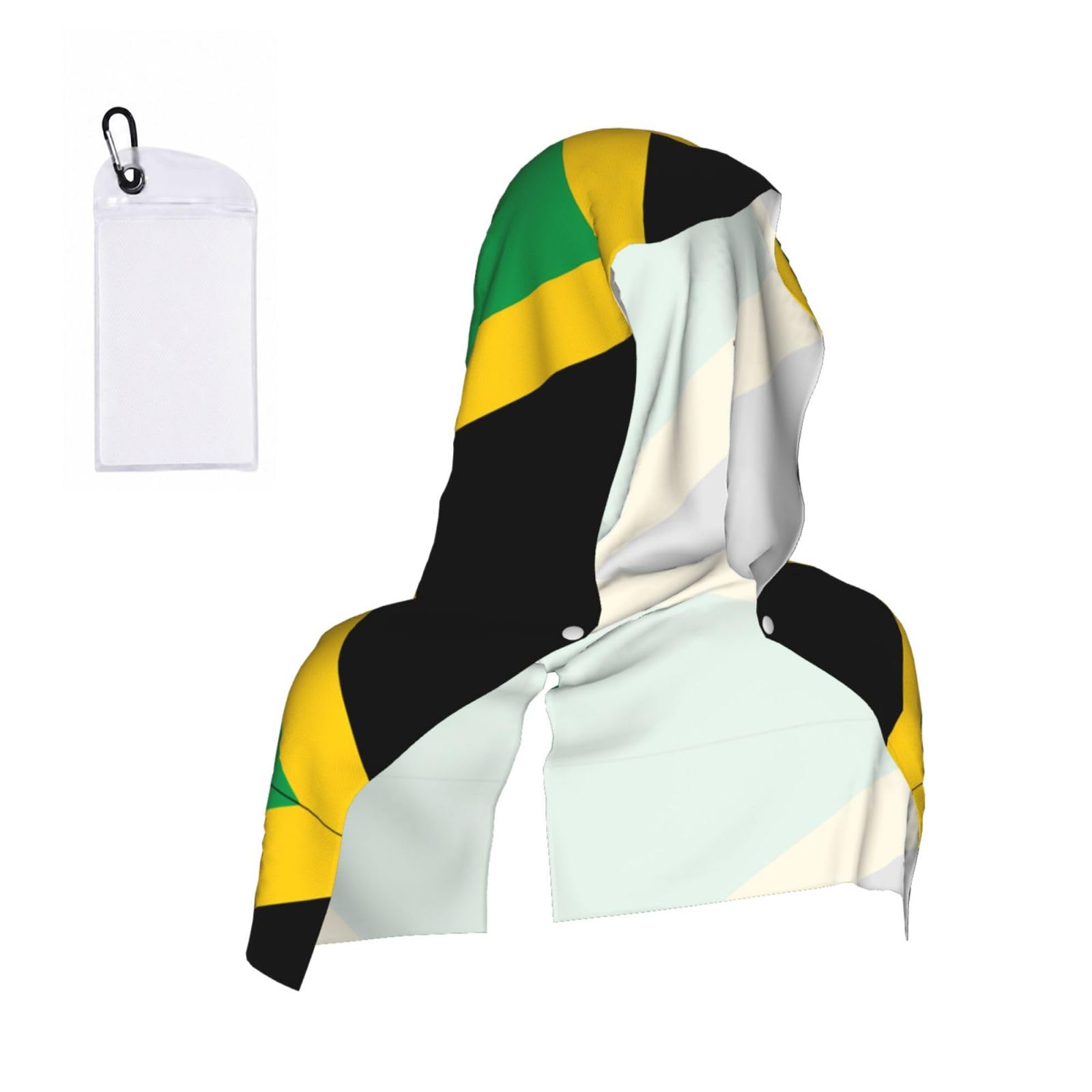 CNTDBU Flag of Jamaica Cooling Towel Hooded-Instant Chill Neck Cover for Sports, UV Cooling Rag for Running Gym