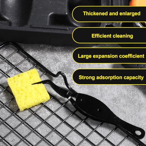 Image of 10 Pcs Soldering Iron Cleaning Sponge, 5 x 4 cm Square Replacement Solder Sponge High Temperature Sponges Solder Tips Cleaning Pads Sponges Soldering Accessories (Yellow)