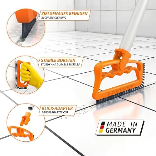 FUGINATOR® Fugenbürste - Reinigungsbürste zur Fugenreinigung in Bad, WC, Küche usw - Reinigung von Wand- und Bodenfliesen - Handliche Bürste für Fugen und Fliesen