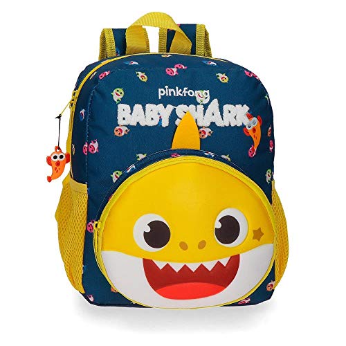 BABY SHARK My Good Friend, Mochila 28cm Adaptable Niños Unisex, Azul (Blue), 23x28x10 Cm Cover