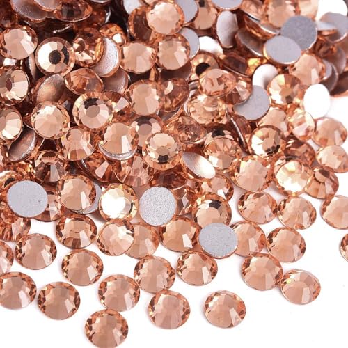 Image of 2880pcs Glass Flatback Rhinestones for Nail Art Crafts, Multi-Size Round Crystal Gems for DIY Decoration 2-4.8mm SS6-20 Champagne