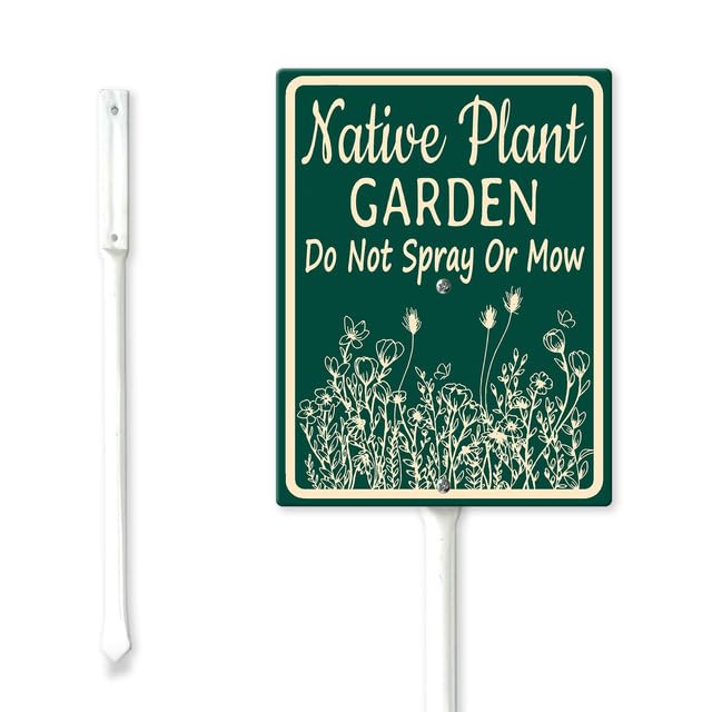 FemiaD Native Plant Garden Yard Sign with Stake Native Plant Sign Outdoor Yard Sign Rustproof Aluminum Sign Fade Resistant Lawn Decoration for Outdoor Garden Lawn 8x12inch