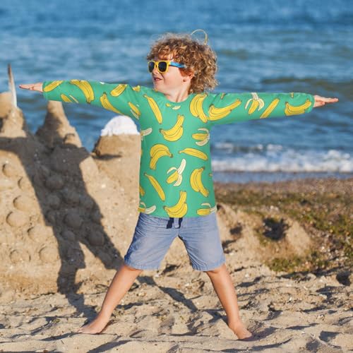 Image of CaTaKu Boys Swim Shirt Long Sleeve Rash Guard for Boys Toddler Rashguard Water Sun Shirt UPF+ 50 Swimwear