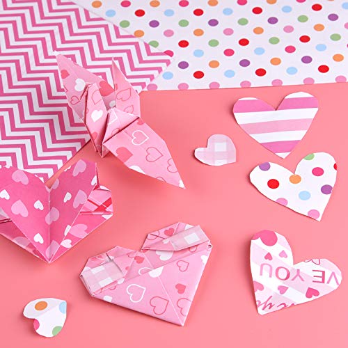 ASTARON 90 SheetA Valentine\'s Day Pattern Paper Set Valentine\'s Pattern Paper 5.5 x 8.27 Inches Decorative Paper for Card Making Scrapbook Decoration Valentine\'s Day Supplies, 10 Different Patterns