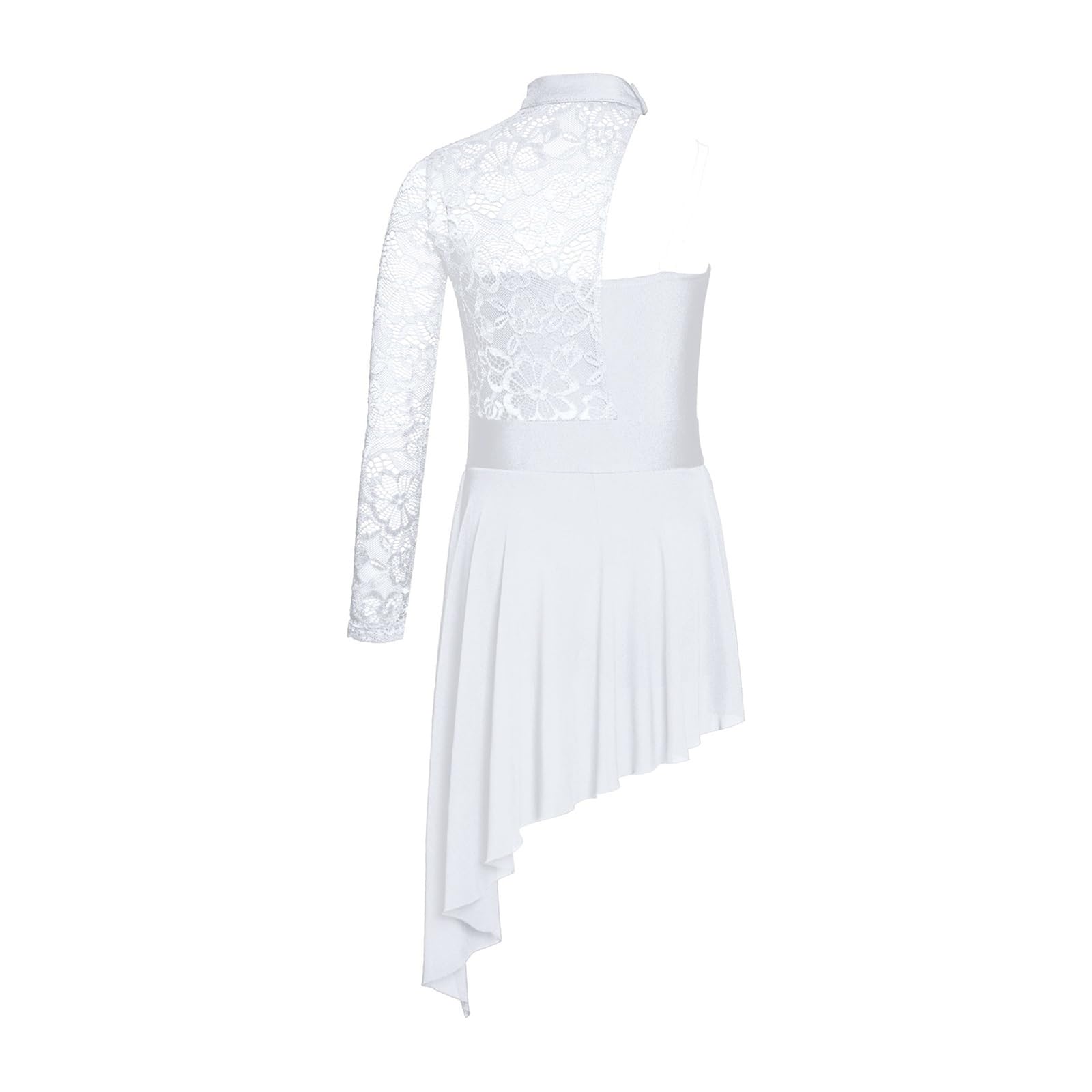 Vestito Danza Classica Ragazza - Pizzo Floreale, Monospalla, Per Balletto E Pattinaggio