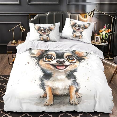 Parure de lit chat 3D housse de couette enfant 200x200 microfibre résistante douce