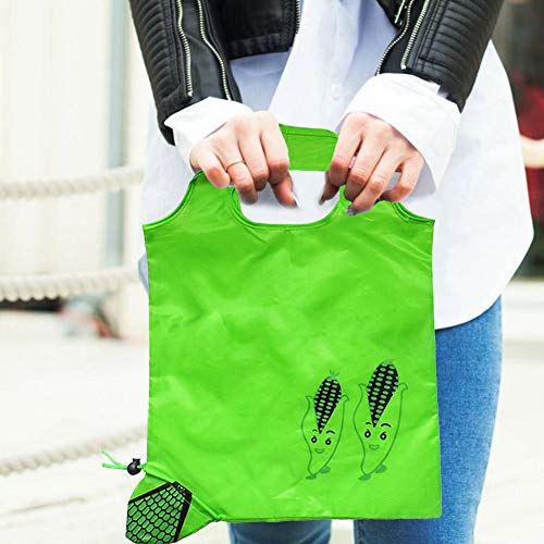 popchilli 5 Piezas Bolsas Reutilizables Compra Ecológicas, 14.96 X 22.83 Pulgadas Bolsas De Mano Reutilizables Bolsa De Compras Ecológica Plegable Que Cabe En El Bolsillo Valuable Realistic