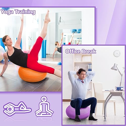 Image of Lewtemi 4 Pcs Flexible Seating for Classroom Elementary 20 Inch Yoga Ball Chair Inflatable Donut Ball Chair with Inflator for Kids Student Sensory Balance Office Exercise(Vivid Color)