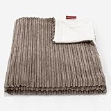 Lounge Pug Sherpa-Kuscheldecke Tagesdecke Cord Mocca 100 x 140 cm
