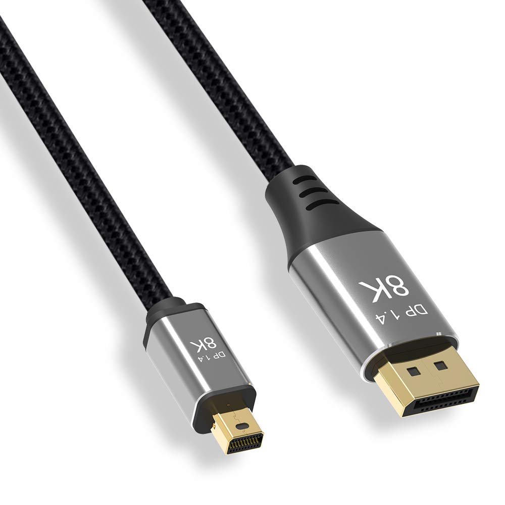 YIWENTEC Cable Mini DP a DisplayPort 1M/3.3FT 8K @60Hz 4K @144Hz 1.4 Bidirectional 8K