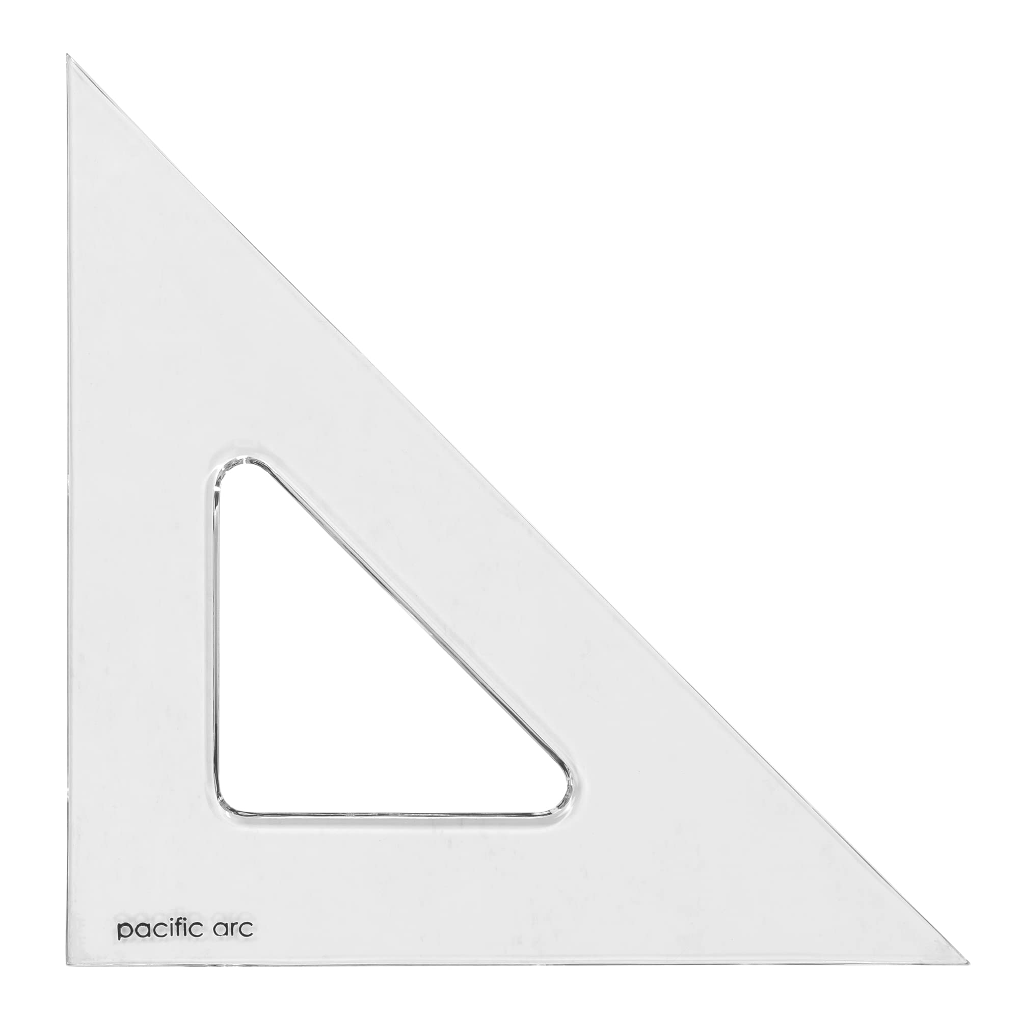 Pacific ArcScholastic Triangle - 4 inch - Clear - 45/90 Angle - Plain Edge - Polystyrene - Technical Drawing Tools, Drafting, Architect and Engineering.