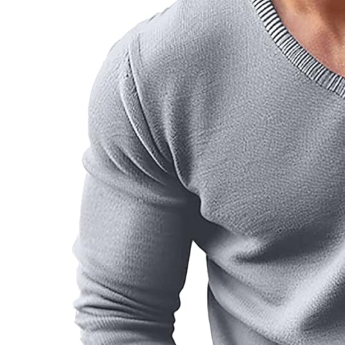 JEShifangjiusu Mens V Neck Slim Fit Sweater Comfortably Soft Knitted Pullover Long Sleeve Casual Fashion Jumper Sweaters3