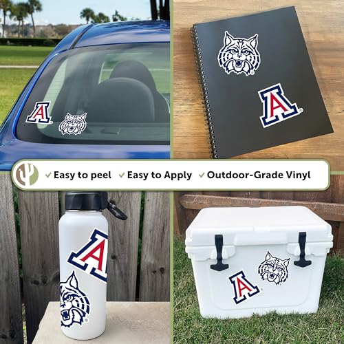 Desert Cactus University of Arizona Sticker Wildcats UA Vinyl Decal Laptop Water Bottle Car Scrapbook (4 Inch Set V1)