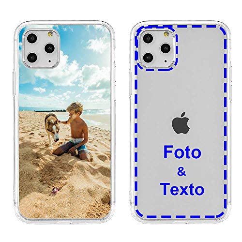 MXCUSTOM Funda Personalizada para Apple iPhone 11 Pro, Carcasa Personalizado Teléfono móvil Transparente con Foto Imagen Texto Diseña [Parachoques Blando+Panel Posterior Dura] (CHT-CR-P1) Cover