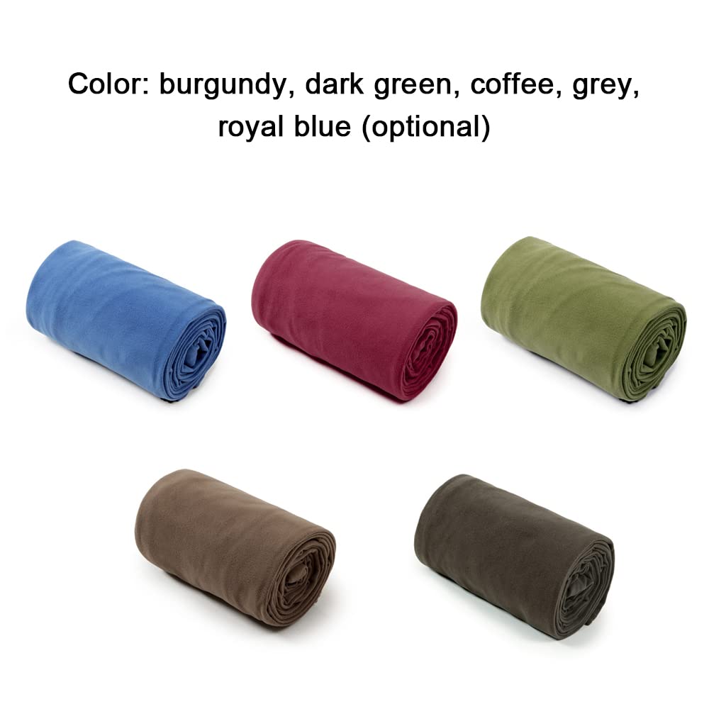 Sacco a pelo in pile di alta qualità, 1,8 m x 0,8 m, con custodia, disponibile in verde scuro, caffè, grigio, blu reale per il massimo comfort e calore