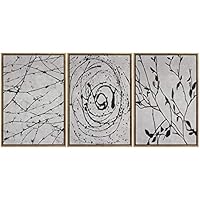SIGNWIN Framed Canvas Wall Art Tree Branches Abstract Plants Block Print Modern Art Contemporary Black and White for Living Room, Bedroom, Office - 16