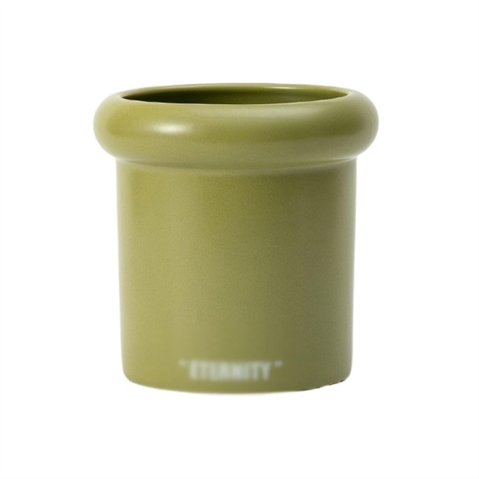 SDGBCXD flowerpot, Simple Ceramic Thickened Bottle Mouth Bottom with Drainage HolesSmall Models Planters(Green,S)