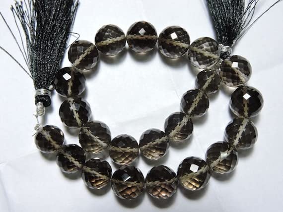 Quartz fumé AAA perles rondes facettées 8-10mm pour bijoux d'exception