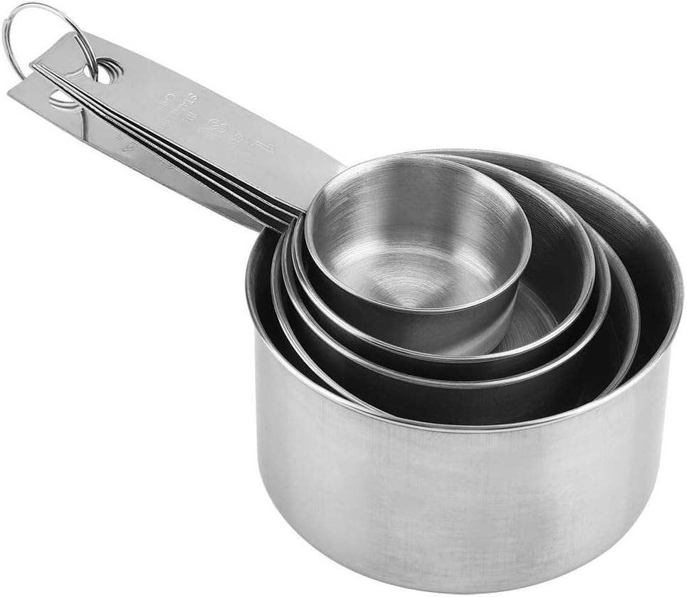 Measuring Cup Set, 5pcs Stainless Steel Non-Toxic Odorless Measuring Cups Set Cooking Tool for Home Restaurant