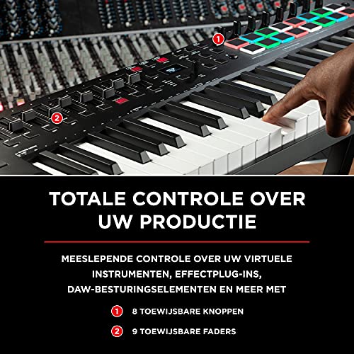 M-Audio Oxygen Pro 49- USB MIDI keyboardcontroller met 49 toetsen met beatpads, toewijsbare MIDI knobs,buttons&faders en… - Image 4