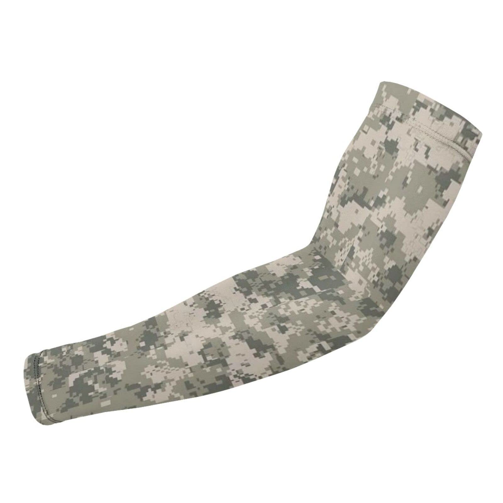 ZGXJJPP Army Digital Camouflage Arm Sleeves for Men or Women Compression Cooling Ice Silk UV Sun Protection Arm Sleeves Sports Protection Tattoo Cover Sleeves