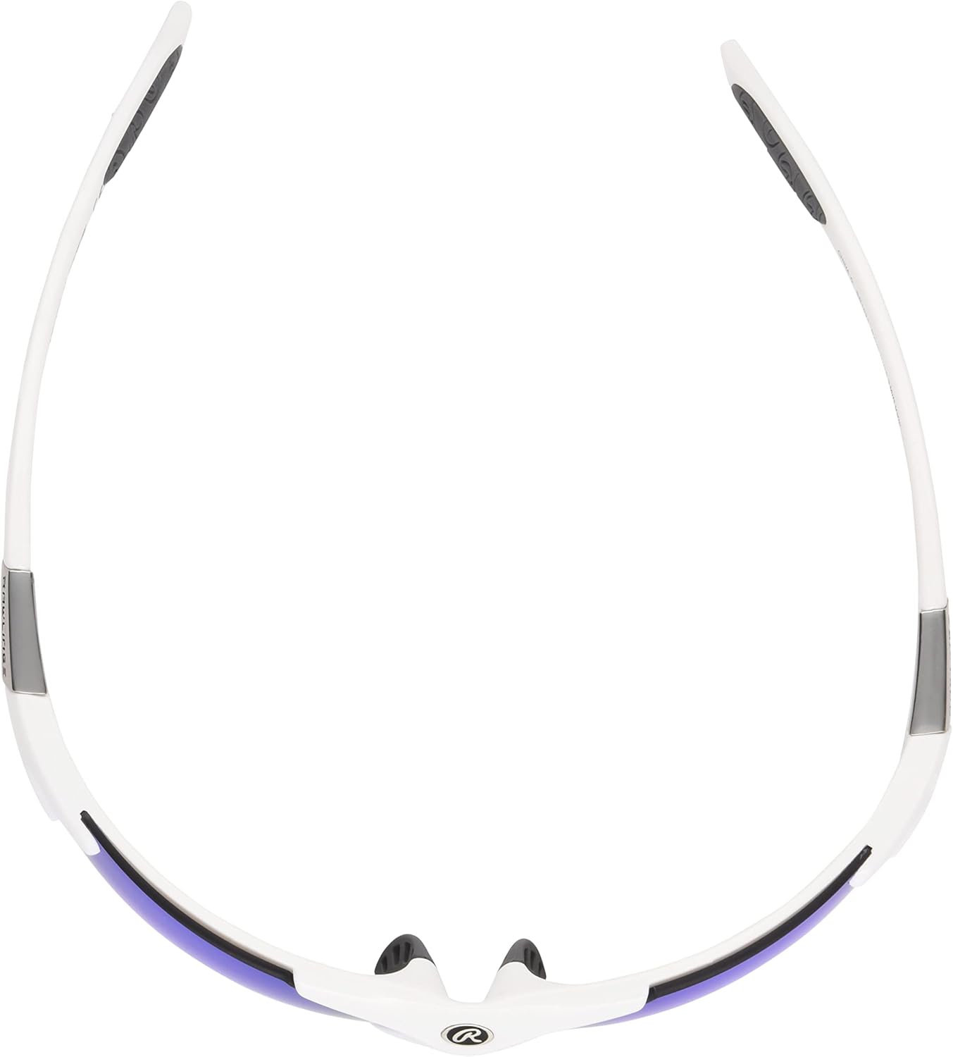 Rawlings Home Run Stroll Blade Sport Sunglasses for Men, Shiny White/Blue Mirror, 74mm - Image 4