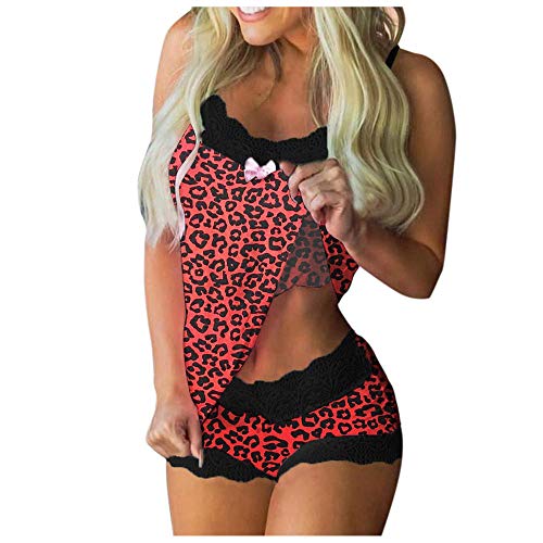 Ensemble de lingerie short et cami sans manches en dentelle fine