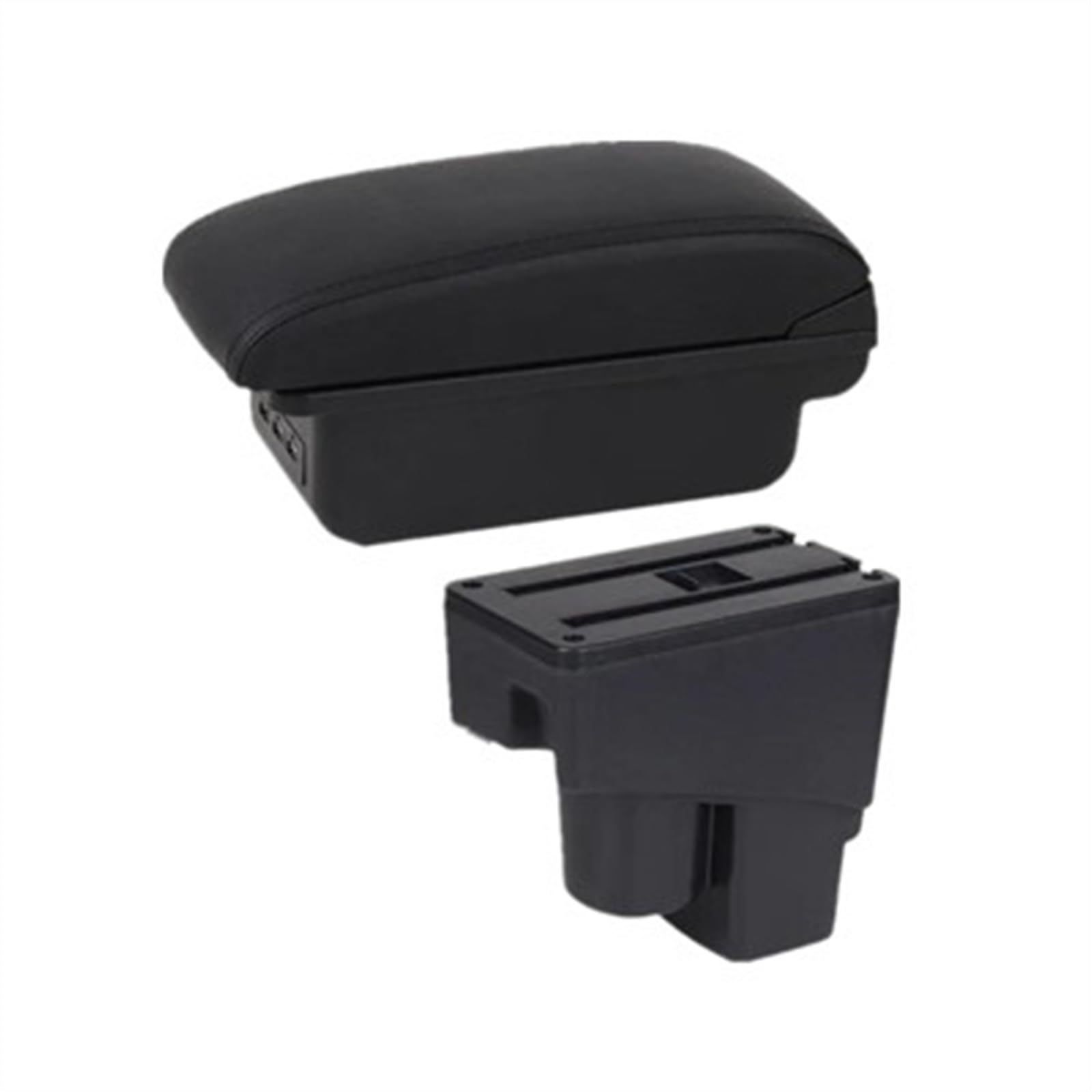 NOHEEU Car Armrest Special Storage Box Modification Parts For Fit For Jazz 1 2002 2003 2004 2005 2006 2007(B1 black line 3USB)