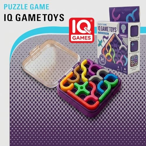 Image of IQ Puzzle Combo Set for Kids & Adults | Brain Teaser Logic Toy with 24+ & 300+ Challenges | Educational Travel Mind Game | Single Player Age 6+