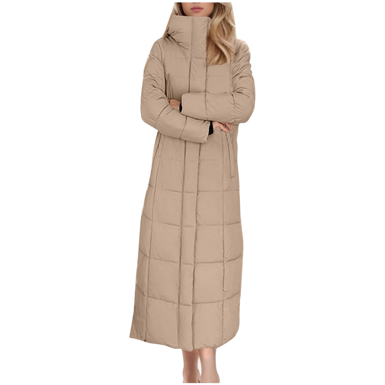 Generico Piumino 100 Grammi Donna Giubbotto Lungo Donna Piumino Lungo con Cappuccio Ripiegabile Piumini Elegante Giacca Ripiegabile Donne Giacconi Invernale Cappotto Piumini Ultraleggero Giacconi