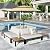 Sophia & William 9 Pieces Outdoor Patio Furniture Set with Cushions with 10ft 3 Tier Auto-tilt Umbrella(Beige), Metal Sectional Sofa Set Patio Conversation Set-4 x Loveseat Sofa, 4 x Tea Table